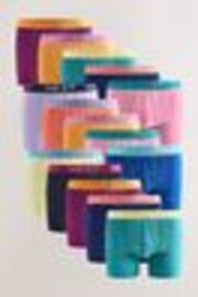 Bright Orange/ Pink/ Green/ Yellow Contrast 15 Pack A-Front Boxers - Image 1 of 1