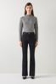 LK Bennett Millie  High Waist Patch Pocket Kickflare Black Jeans - Image 1 of 1