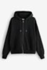Black Zip Through EDIT Heavyweight 100% Cotton Hoodie - Image 1 of 1