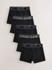 Black with Grey Waistband Trunks 5 Pack (1.5-16yrs) - Image 1 of 1