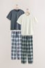 Blue Check Jersey Pyjamas Set 2 Pack - Image 1 of 1