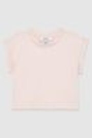 Reiss Pale Pink Terry 9-13 yrs Cotton-Jersey Cropped T-Shirt - Image 1 of 1