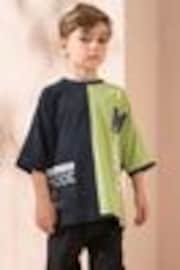 Angel & Rocket Black Minecraft Colourblock Graphic 100% Cotton T-Shirt - Image 1 of 1