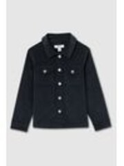 Reiss Dark Grey Vendetta 3-9 yrs Velvet Press-Stud Overshirt - Image 1 of 1