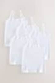 White 5 Pack Elastic Strappy Cami Vests (1.5-16yrs) - Image 1 of 1