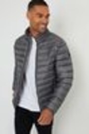 Threadbare Grey Showerproof Matte Finish Padded Funnel Neck Jacket - Image 1 of 1