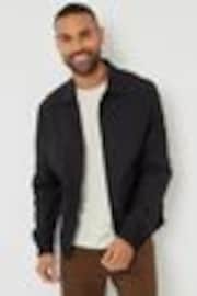 Threadbare Black Patch Pocket Collared Zip-Through Jacket - Image 1 of 1