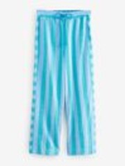 Blue Wide Leg Pull On Striped Trousers - Image 1 of 1