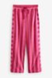 Pink Wide Leg Pull On Striped Trousers - Image 1 of 1