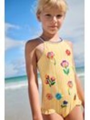 Yellow Stripe Embroidered Swimsuit (3-16yrs) - Image 1 of 1