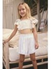 White Broderie Beach Shorts (3-16yrs) - Image 1 of 1