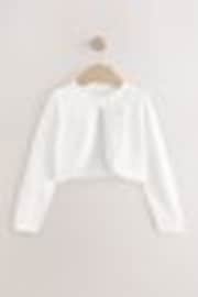 Blanco - 100% Cotton Embellished Occasion Shrug (3-16yrs) - Imagen 1 de 1