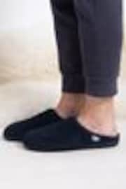 Totes Blue Mens Isotoner Swept Back Popcorn Mule Slippers - Image 1 of 1