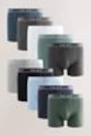 Core Grey/ Greens 10 pack A-Front Boxers - Image 1 of 1
