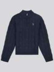 U.S. Polo Assn. Blue Boys Cable Knit Funnel Neck Jumper - Image 1 of 1