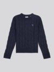 U.S. Polo Assn Blue U.S. Polo Assn. Boys Blue Cable Knit Jumper - Image 1 of 1