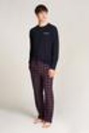 Tommy Hilfiger Blue Long Sleeved Print Flannel Pyjamas Set - Image 1 of 1