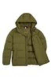 Tommy Hilfiger Green Down Hooded Puffer Jacket - Image 1 of 1