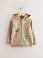 Светло-коричневый - Minecraft Stone Zip Through Hoodie (3-16yrs) - Изображение 1 из 1