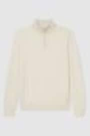 Reiss Snow White Blackhall Merino Wool Half-Zip Jumper - Image 1 of 1