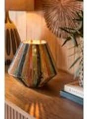 Brown/Orange/Blue Striped Woven Hurricane Candle Holder - Image 1 of 1