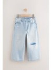 Bleach Distressed Super-wide Fit Authentic 100% Cotton Jeans (3-16yrs) - Image 1 of 1