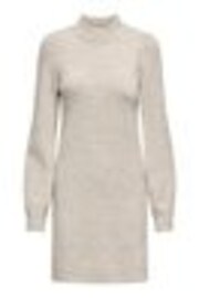 JDY Grey High Neck Knitted Mini Jumper Dress - Image 1 of 1