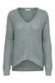 JDY Green V-Neck Knitted Pullover Jumper - Image 1 of 1