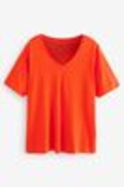 Bright Red Cotton Modal Slouch V-Neck T-Shirt - Image 1 of 1