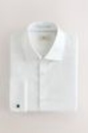 White Regular Fit Signature Premium 100% Cotton Textured Smart Shirt - Image 1 of 1