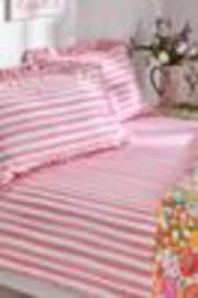 Lucy Tiffney Pink Painted Stripe 180 Thread Count Fitted Sheet - Image 1 of 1
