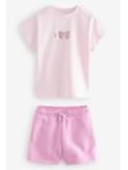 Розовый - Baker by Ted Baker 2 Piece Printed T-Shirt and Short Set - Изображение 1 из 1