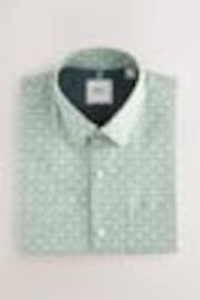 Green Palm Print Easy Iron With Button Down Collar Short Sleeve Oxford Shirt - Image 1 of 1
