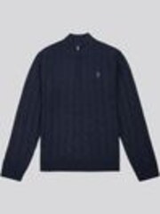 U.S. Polo Assn Blue U.S. Polo Assn. Mens Cable Knit Funnel Neck Sweater - Image 1 of 1