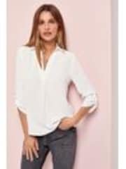 Weiß - Lipsy V-Neck 3/4 Sleeve Collared Blouse - Image 1 of 1