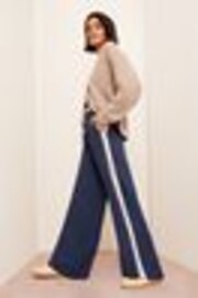 Friends Like These Navy Wide Leg Tailored Side Stripe Trousers - Image 1 of 1