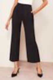Friends Like These Black Premium Crop Wide Leg Elastic Waist Trousers - Image 1 of 1