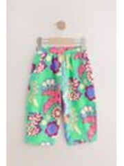Green Tropical Print Textured Barrel Leg Trousers (3mths-7yrs) - Image 1 of 1