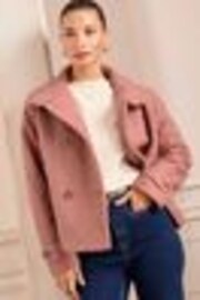 Love & Roses Pink Petite Short Funnel Neck Jacket - Image 1 of 1