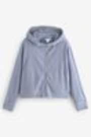 Bleu - Sweat à capuche texturé zippé gaufré - Image 1 de 1