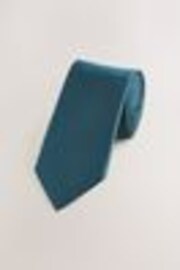 Teal Blue Slim Textured Tie - Image 1 of 1