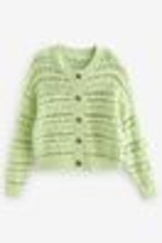 Green Sage 100% Cotton Stitch Knitted Cardigan - Image 1 of 1