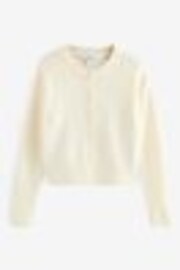 White/Ecru Crew Neck Knitted Cardigan - Image 1 of 1