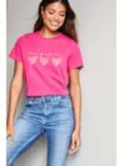 Lipsy Pink 100% Cotton Round Neck Wear It With Love T-Shirt - Image 1 of 1