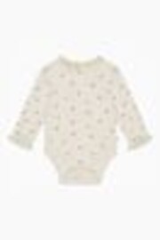 MORI Cream Floral Cotton and Bamboo Long Sleeve Bodysuit - Image 1 of 1
