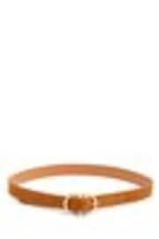 PIECES Brown Suede Buckle Belt - Image 1 of 1
