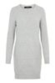 VERO MODA Grey Soft Touch Round Neck Knitted Jumper Dress - Image 1 of 1