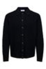 Only & Sons Black Cable Knitted Cardigan - Image 1 of 1