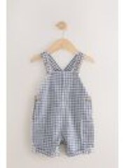 Bleu marine/blanc Vichy - Salopettes en lin Blend (3mois-7ans) - Image 1 of 1