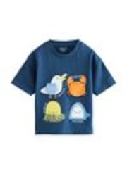 Blue Sealife Short Sleeve Interactive Appliqué T-Shirt (3mths-7yrs) - Image 1 of 1